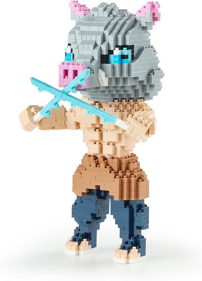 MACTANO Anime Demon Figure Micro Mini Building Set Slayer Hashibira Inosuke Building Block Toy for Adult-1123pcs