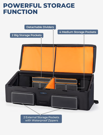 ISSYAUTO Full Size Truck Bed Cargo Box Organizer for Pickup, Waterproof Truck Bed Cargo Bag, Storage Organizer Carrier Accessories for Groceries, Golf, Easily Slide in and Out, Easy Access