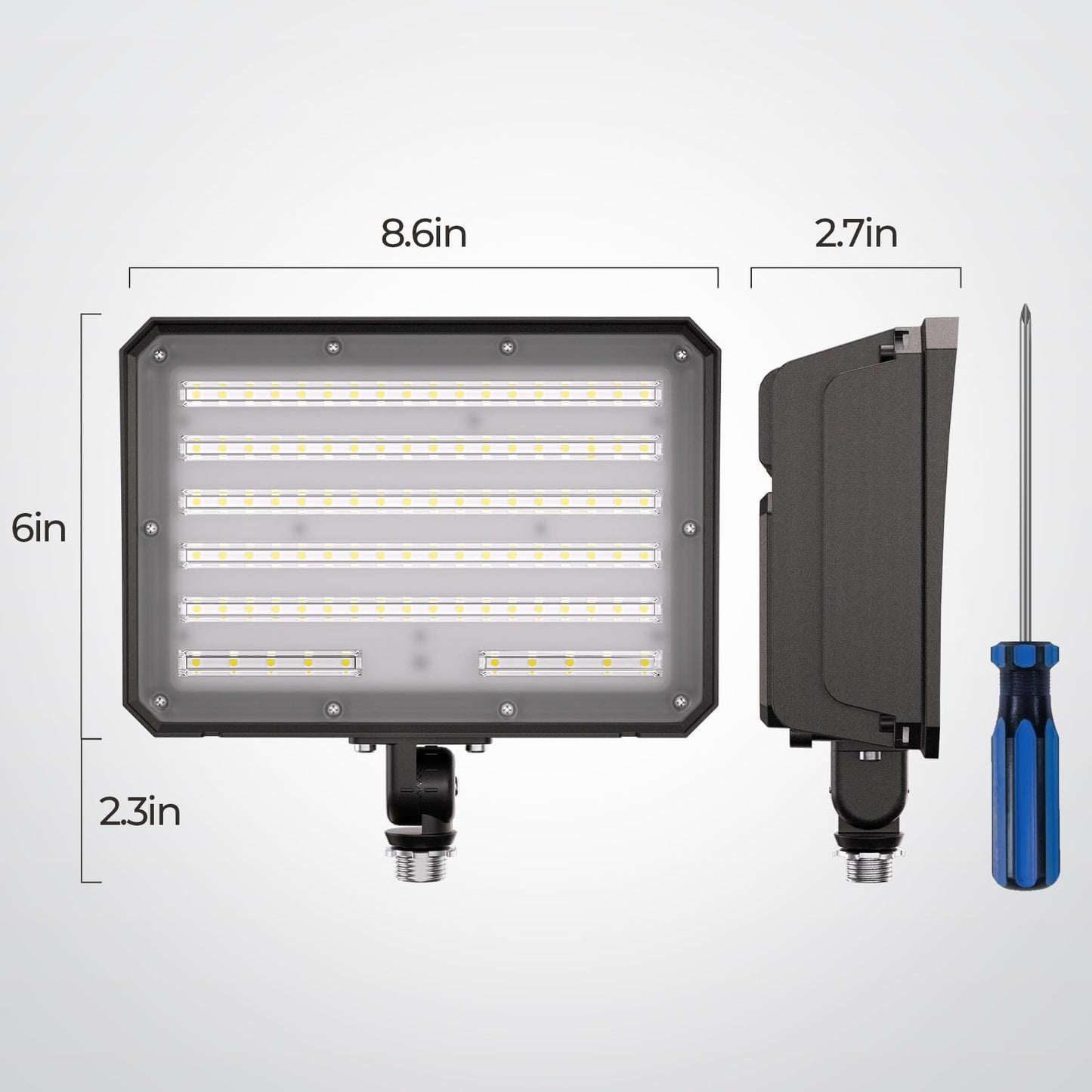CINOTON 100W LED Flood Lights Outdoor, 14000LM IP65 Waterproof Outdoor Security Wall Light Fixture with 180°Knuckle for Warehouse Porch Barn Garage Building 5000K 100V-277V 2 Pack