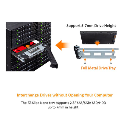 ICY DOCK Rugged 24 x 2.5 SAS/SATA HDD/SSD Mobile Rack Enclosure for 3 x 5.25 Bay (6 x Mini-SAS HD) | ToughArmor MB924IP-B