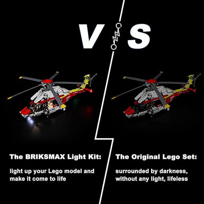 BRIKSMAX Led Lighting Kit for LEGO-42145 Airbus H175 Rescue Helicopter - Compatible with Lego Technic Building Blocks Model- Not Include The Lego Set