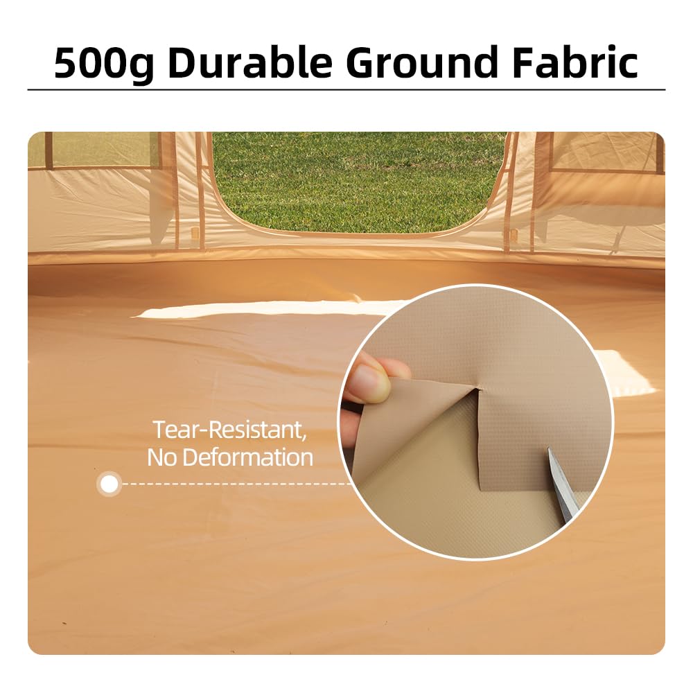 Inflatable Tents for Camping, Blow Up Tent with Hand Pump, Easy Setup 4 Season Inflatable Tent with Mesh & Chimney Window., Waterproof Oxford Air Tents for Camping 4/6/8/10/12 (157.5*118*78.7inch)