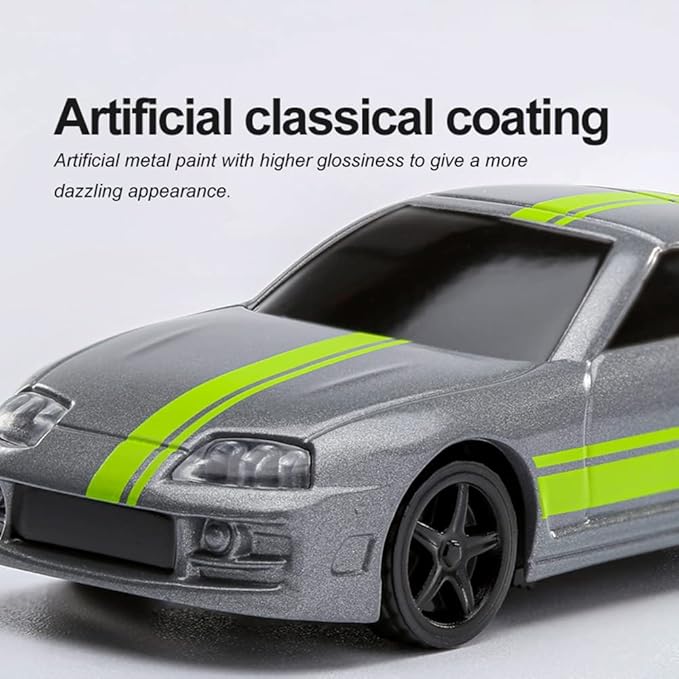 1:76 Turbo Racing Scale RC Sport Car Table Racing Remote Control Mini Model Car Full Proportional RTR Kit Toys (C73grey)