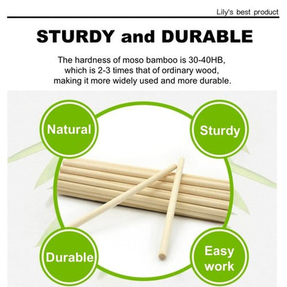 HOPELF 100PCS Dowel Rods - 1/8 x 12 Inch Bamboo Sticks - for Crafts, Cake Dowels and DIYers