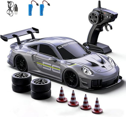 2.4GHz RC Drift Car 1:20 Scale Remote Control Car with LED Lights 4WD High Speed RC Vehicle Gift for Adults Racing &amp Drifting Tires