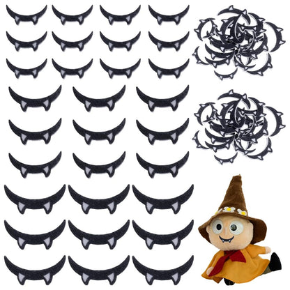 PH PandaHall 150pcs Felt Mouth Teeth, 3 Sizes Evil Tooth Patches Decorative Animal Mouth Safety Felt Craft Mouths for Crochet Plush Animals Making Amigurumi Puppet Sewing Supplies Halloween
