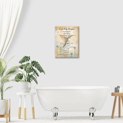 Hummingbird Wall Art, Farmhouse Christian Pictures Wall Decor, Bird Dandelion Canvas Prints, I Can Only Imagine Painting, Framed Artwork for Bedroom Living Room Kitchen Bathroom Dining Room Office 24"x 20"