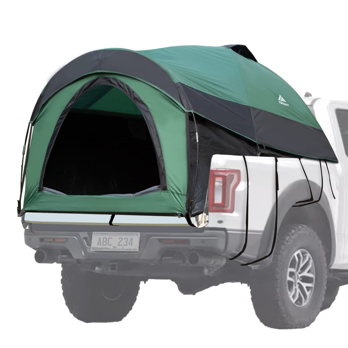 Forceatt Truck Bed Tent, Fits 5’-6.5’ , Waterproof PU2000mm Pickup 6.5 Foot Bed, Easy Setup 2 People Portable Truck Tents for Camping, Hiking, Fishing
