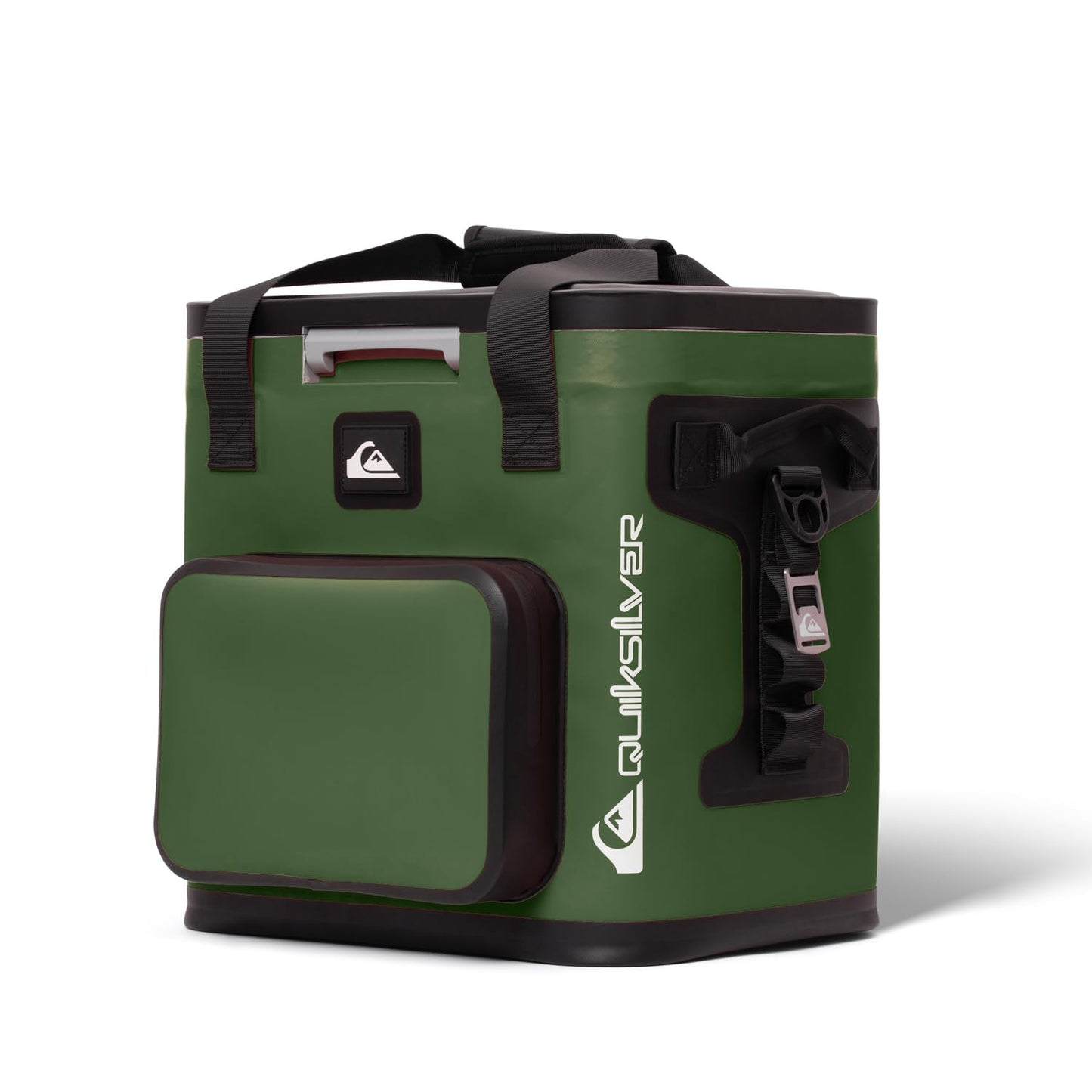 Quiksilver Zipperless Box Cooler 20L, Holds 24 Cans, 48 Hour Insulation, Leakproof & Waterproof Design, Heavy Duty TPU, IPX7, Padded Straps, Kangaroo Pockets, Bottle Opener (Trekking Green)