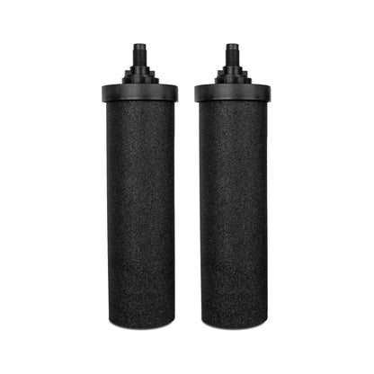 AquaEasy NSF/ANSI 372 Certified Stainless Steel Gravity Water Filter System (2.25 Gallon) 2X Activated Carbon Filter, Stainless Steel Tap and Wooden Stand | Countertop Water Filtration System (Black)
