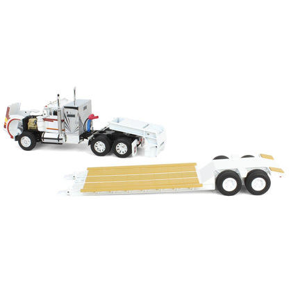 First Gear 1/64 White Western Star 4900 36in Vintage Sleeper w/Rogers Vintage Lowboy Trailer, DCP, 60-1639