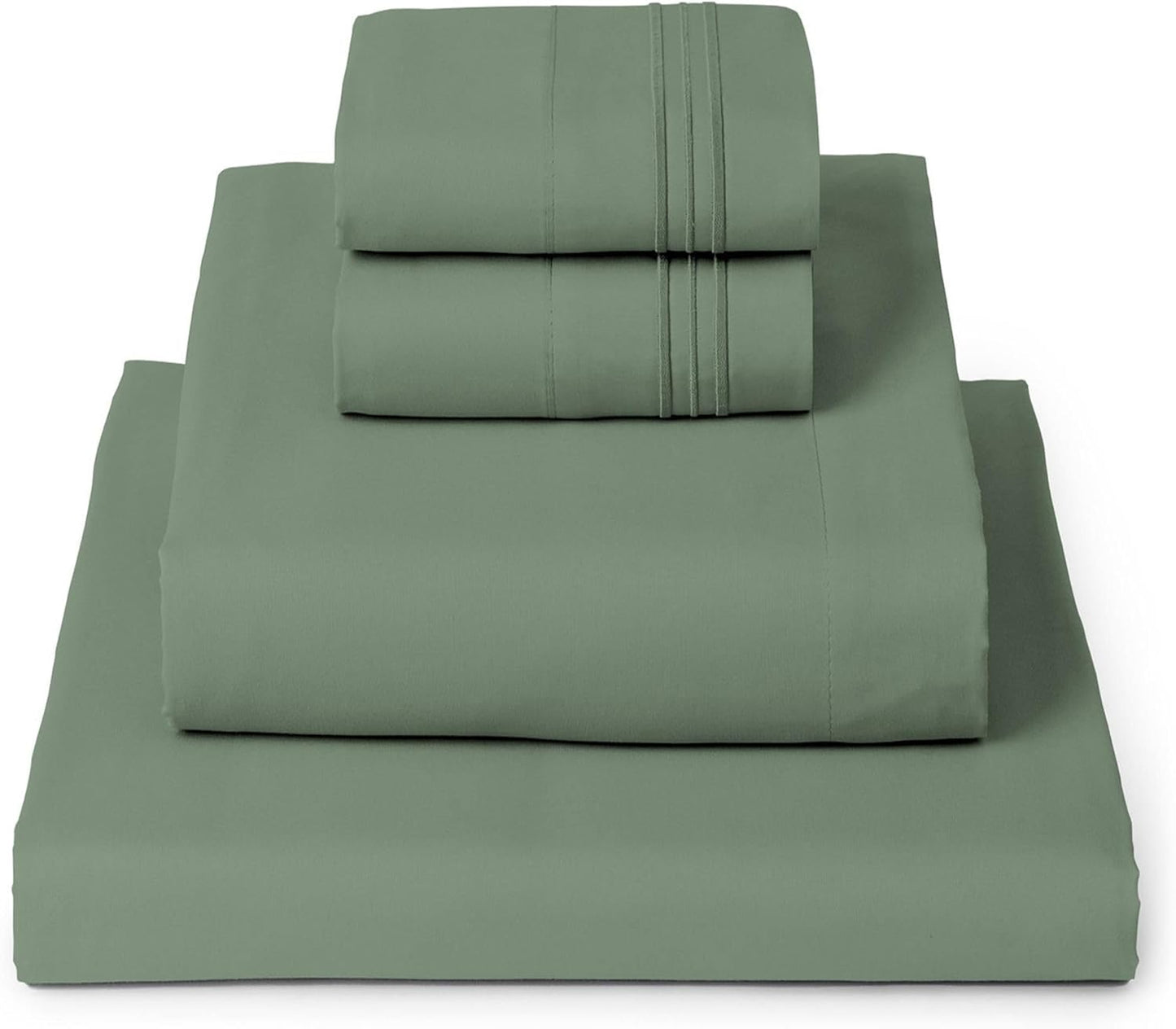 Mellanni Queen Sheets Set - 4 PC Hotel Luxury Bedding | Extra Soft, Cooling, Wrinkle-Resistant (Sage)
