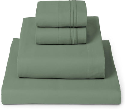 Mellanni Queen Sheets Set - 4 PC Hotel Luxury Bedding | Extra Soft, Cooling, Wrinkle-Resistant (Sage)