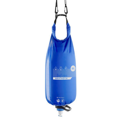 Katadyn BeFree Gravity Water Filter 10L for Base Camp, Large Groups & Emergency Preparedness | 0.1 Micron Hollow Fiber Filter Removes Bacteria & Protozoa, 1,000L Capacity, BPA-Free
