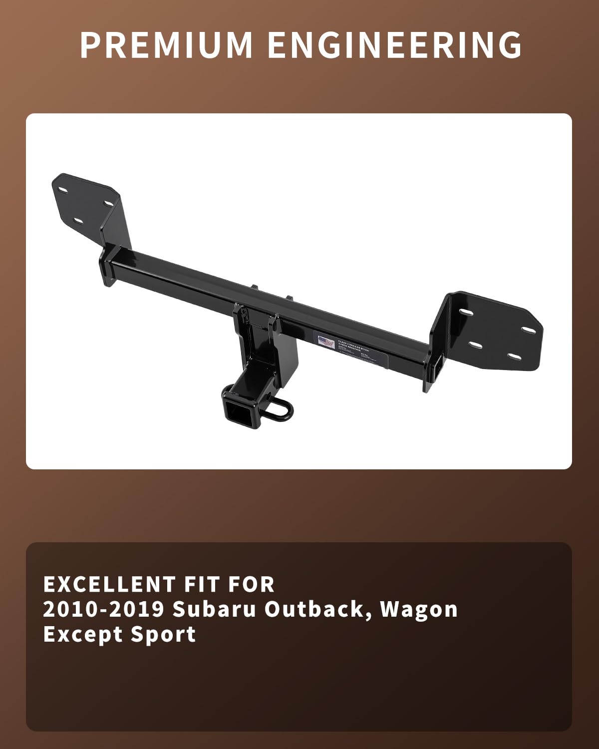 TULALUX 2" Receiver Trailer Hitch for 2010–2019 Subaru Outback Wagon (Except Sport) | Class 3 Tow Hitch | 4,000 lbs Towing Capacity