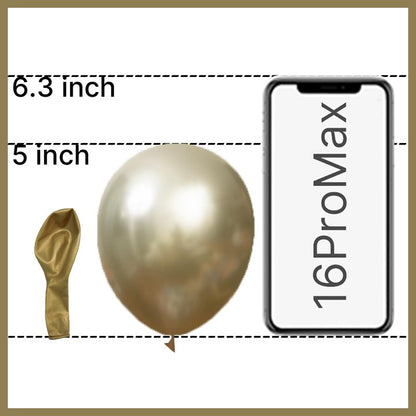 PartyWoo Metallic Gold Balloons 50pcs 5 Inch Chrome Gold Latex Balloons for Birthday Graduation Baby Shower Anniversary Wedding Bachelorette Christmas New Year Tea Party Decorations Gold-G128