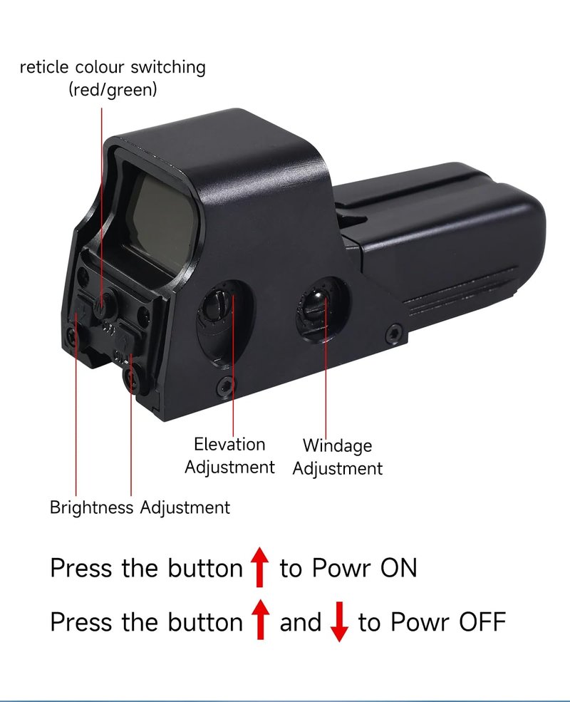 552 Holographic Sight Tactical Red Dot Sights Holo Reflex Sight for Rifle 20mm Rail Parallax Outdoor Shockproof