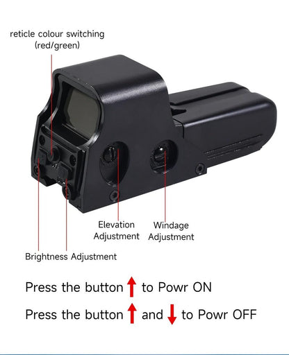 552 Holographic Sight Tactical Red Dot Sights Holo Reflex Sight for Rifle 20mm Rail Parallax Outdoor Shockproof