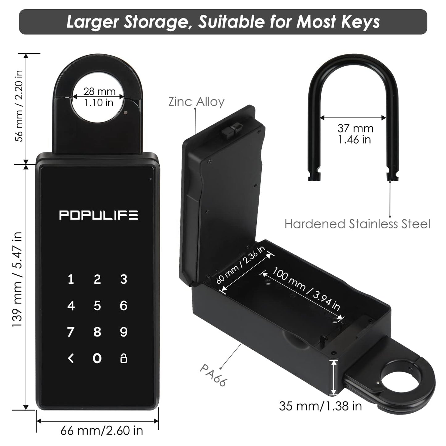 WiFi Lock Box for Outside with Gateway, Remotely Control Smart Key Lock Box, Wireless Lock Box for House Key, Door Handle & Wall Mount Sturdy Alloy Lockbox IP66 Waterproof