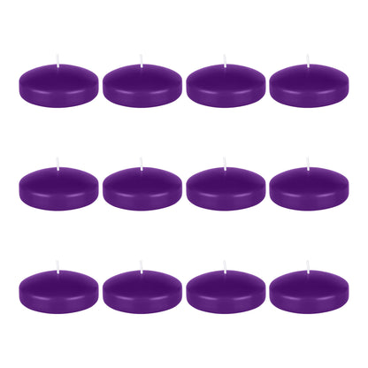 Mega Candles 12 pcs Unscented Purple Floating Candles, Hand Poured Wax Candle 3 Inch Diameter, Home Décor, Wedding Receptions, Centerpieces, Occasions, Events, Festivities, Meditations, Spas