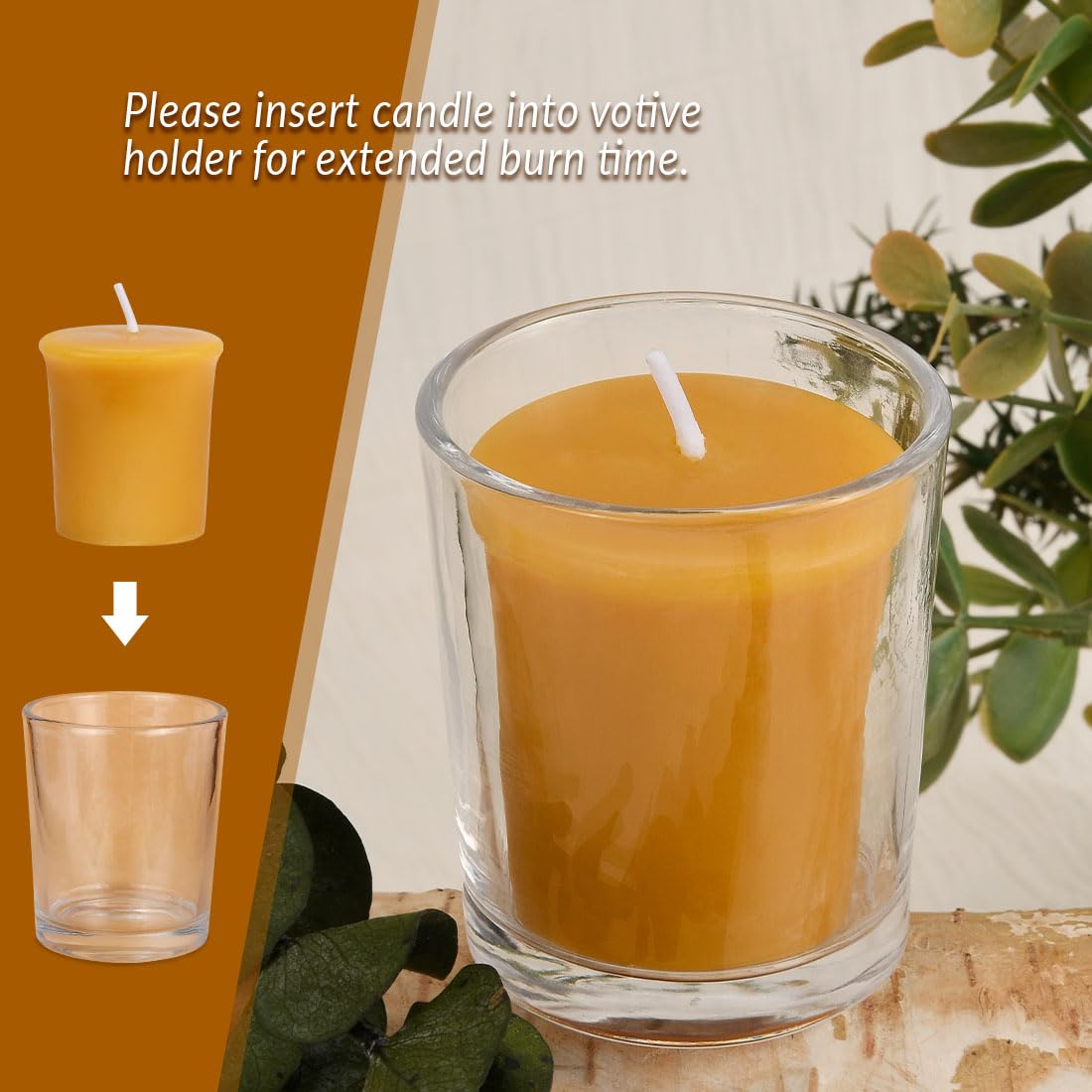 Aglary 16PCS Pure Beeswax Votive Candles, Unscented, Naturally Lightly Honey Scented, 12 Hours Burn Time Each (Raw)