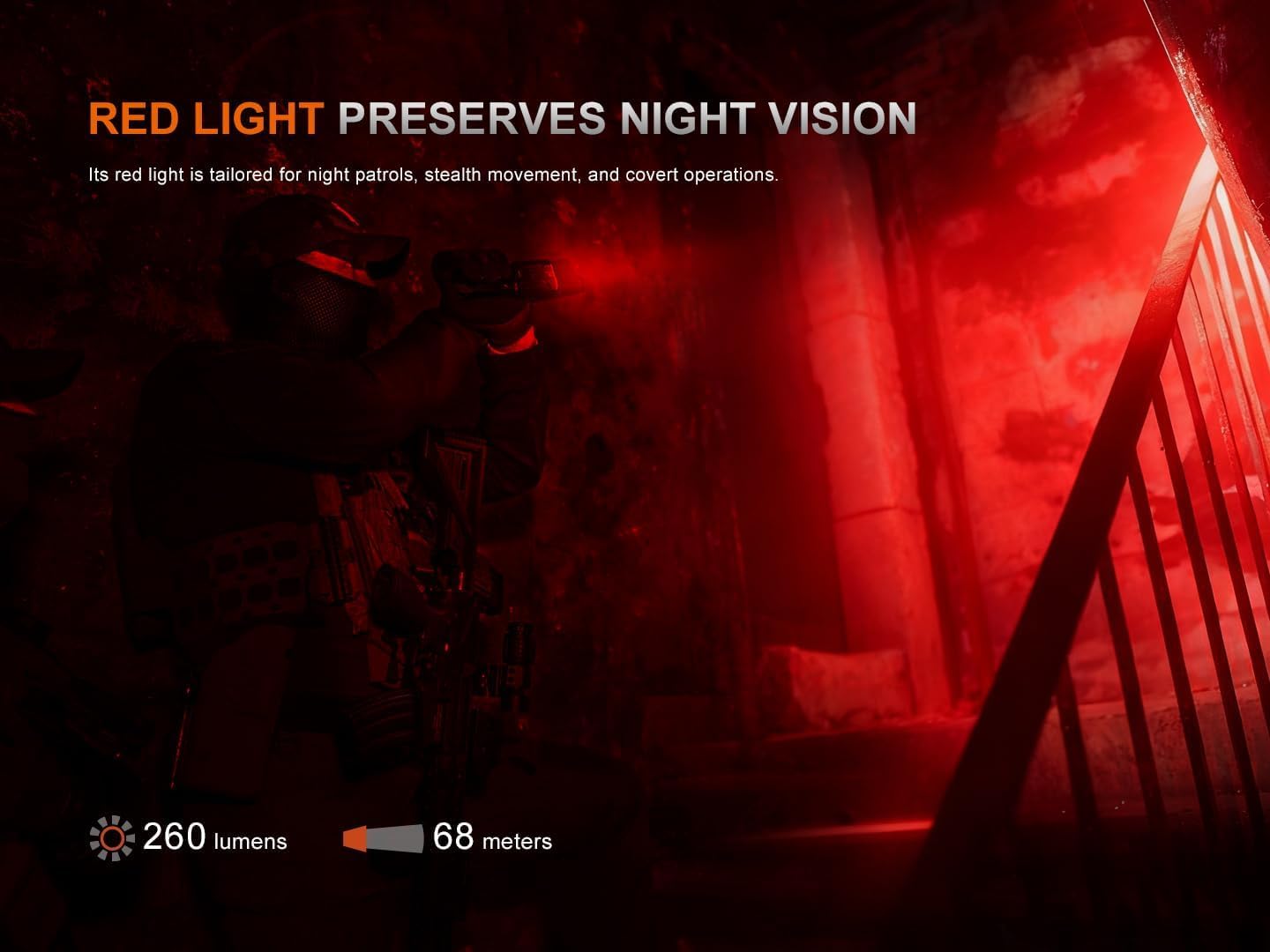 Fenix Flashlight, TK28R 6500 Lumen LED Rechargeable Tactical White/Red Light, Long Throw 437 Yards w/EdisonBright Acc case