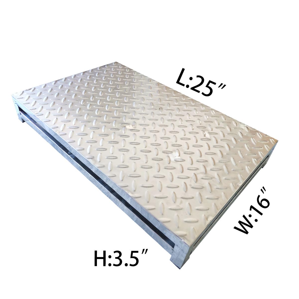 One Step Stool Platform, 304 Stainless Steel Outdoor Steps, Step Platform, Porch Step, for Bed, Stair, Bathroom, Kitchen, Garden (25'' L X 16'' W X 3.5'' H)