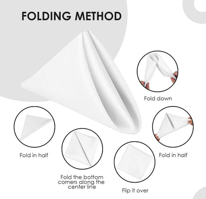 Avalon Kitchen White Cloth Napkins Bulk (Pack of 24) - 100% Polyester Dinner Linen Napkins Cloth Washable & Reusable - Durable with Hemmed Edges - Ideal for Parties and Weddings (17x17 Inches)