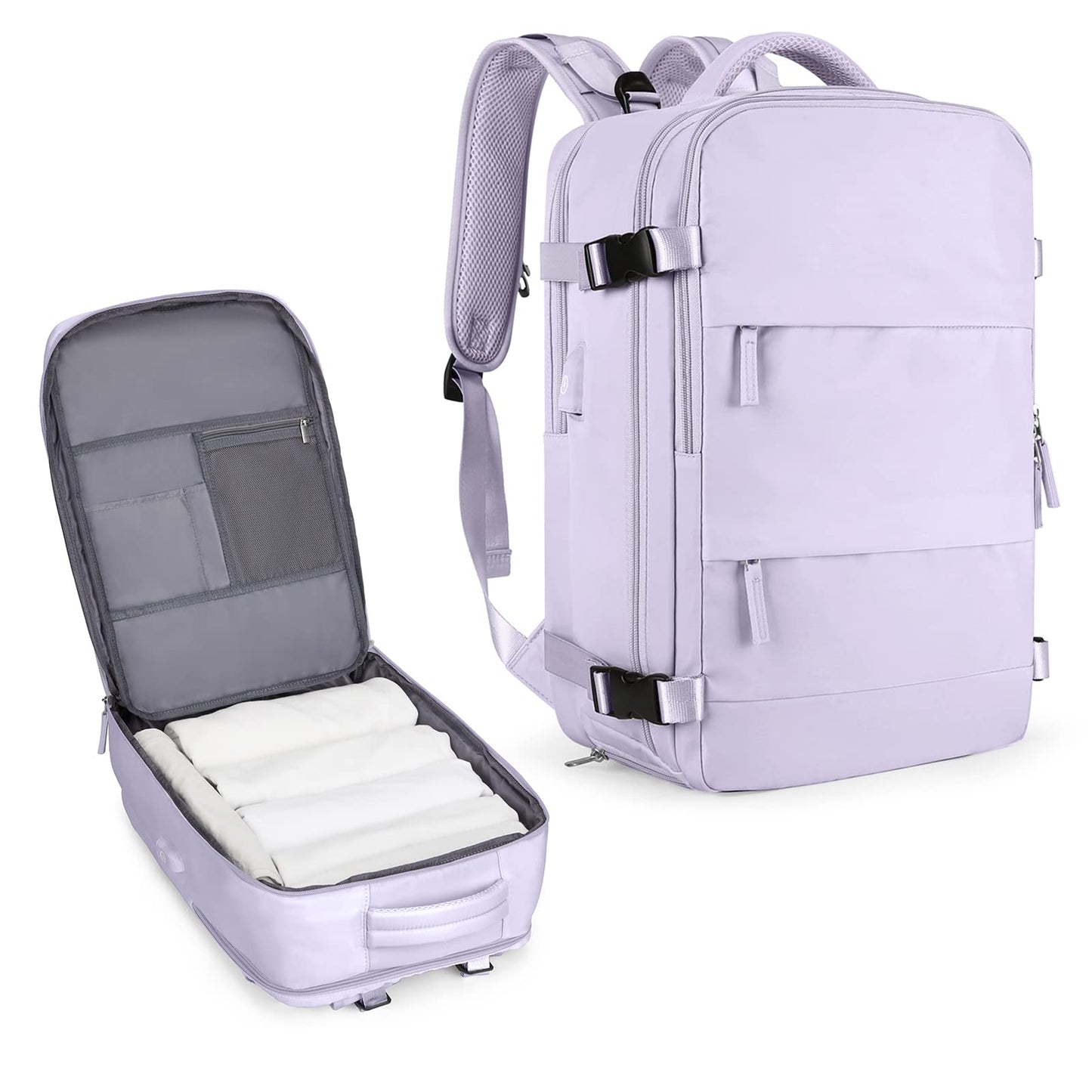 coowoz Travel Backpack Carry On for Women Man Gym Backpacks with Laptop Compartment Mochila de Viaje Teacher Personal Item Backpack Airplane Accessories Must Haves Grey Small