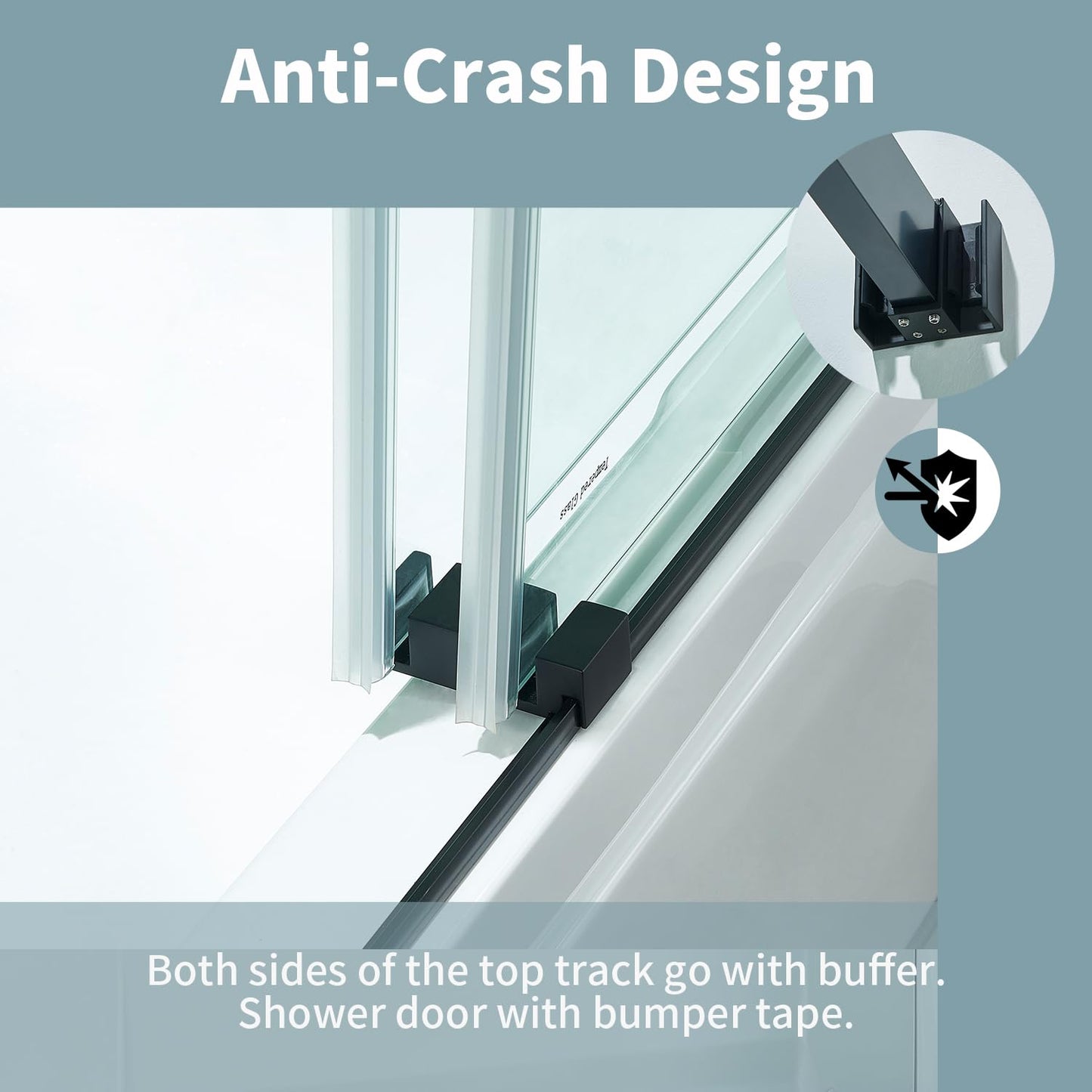 YTTSOYTS 56-60" W x 60" H Frameless Double Sliding Tub Door Bathtub Shower Door, Frameless Tub Door with 5/16" (8mm) Clear SGCC Tempered Glass, Stainless Steel Hardware (60"x60" Matte Black)