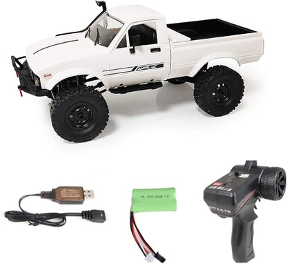 YIKESHU RC Crawler Offroad RC Truck 4x4 Remote Control Rock Crawler WPL C24-1 Pickup Trucks with Led Light 2.4 Ghz 1/16 Scale All Terrain Car Brushed RTR Pickup for Adults