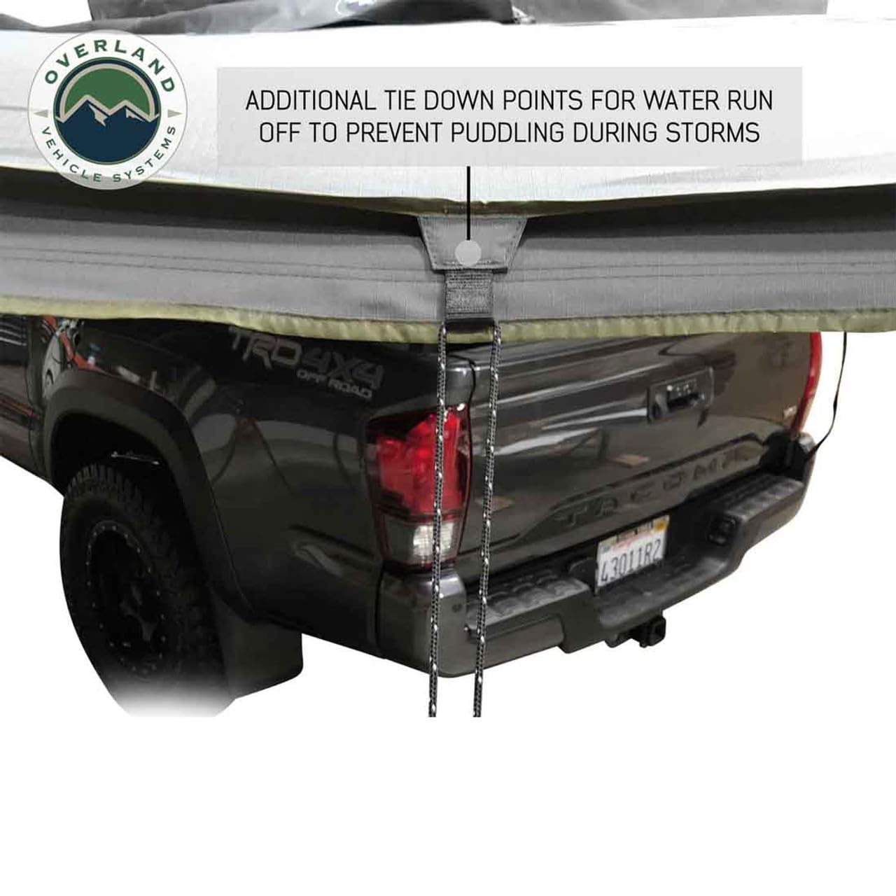 Overland Vehicle Systems 19519907 HD Nomadic 270 Degree Awning Driver Side | 129 Sq Ft of Coverage | Dark Gray Fabric with Travel Cover Included | Twist and Lock Technology | Weather-Resistant