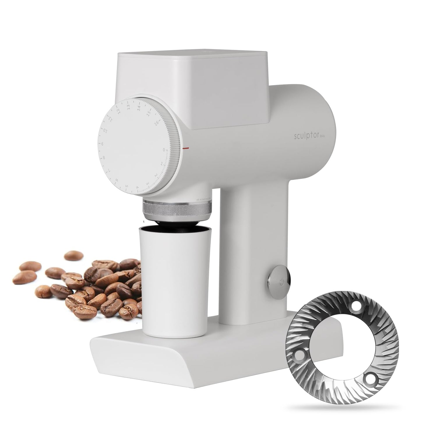 TIMEMORE Sculptor 064S Flat Burr Coffee Bean Grinder, Electric Espresso Grinder with Stepless Coarseness Adjustment, Suitable for Pour over, French Press, Cold Brew - White
