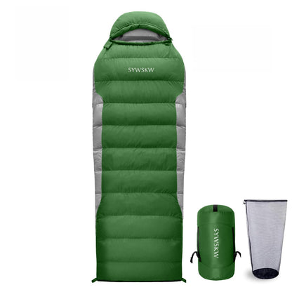 SYWSKW Ultralight Down Sleeping Bag with Pillow,15°F 32°F 46°F Sleeping Bag for Women,Men,Youth Backpacking,Hiking and Camping Outdoor with 680FP Duck Down (Green, 1200g Down Filling)