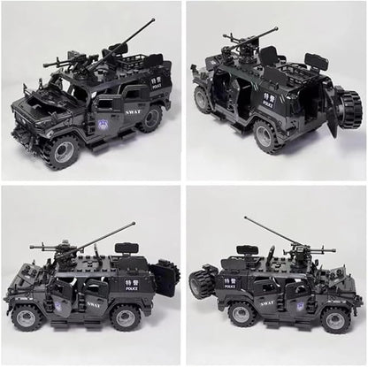 Military Vehicles Building Blocks Sets Compatible with Lego Military Armored Vehicle Set Army Model Kit STEM Toys for Boys Kids and Teens Ages 8-14 (Black)