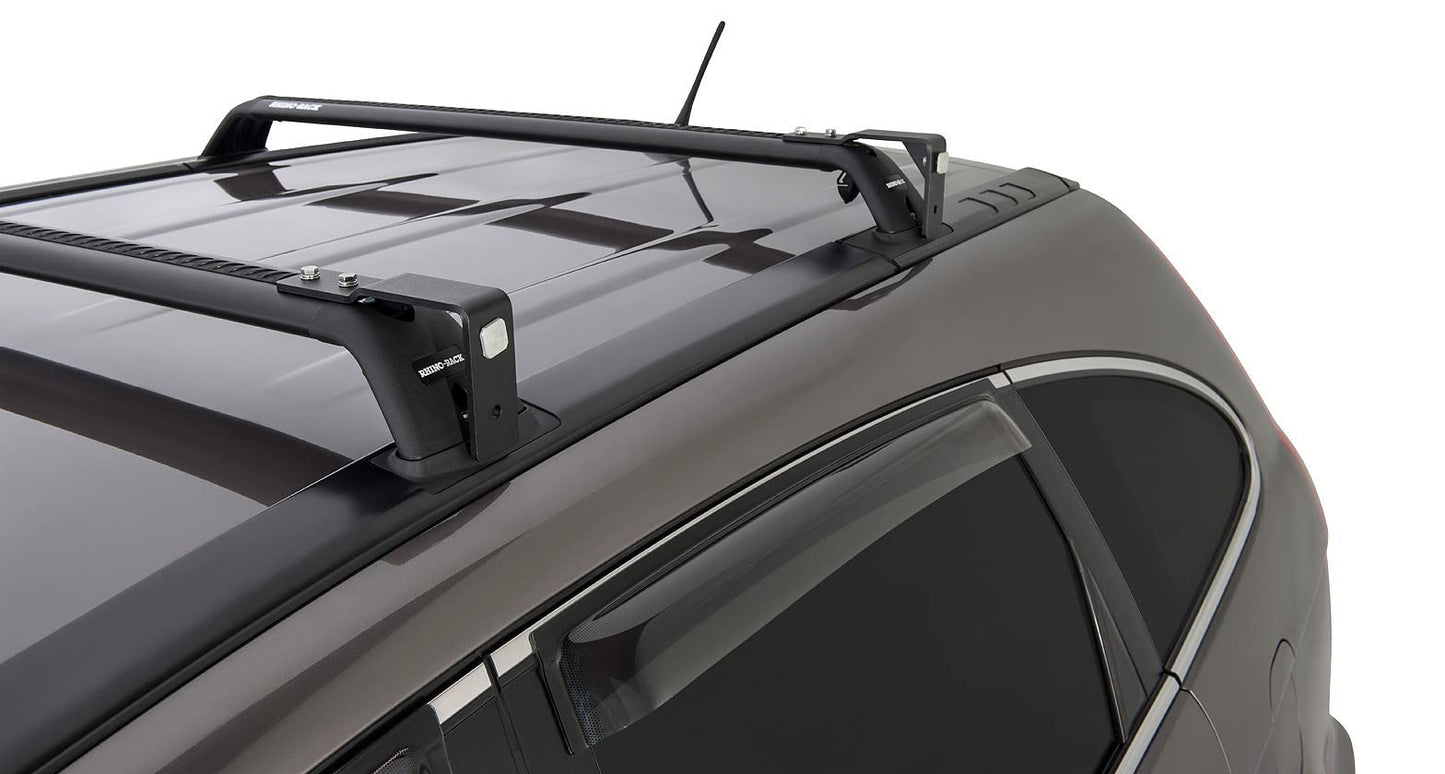 Rhino-Rack Sunseeker Angled Down Awning Brackets for Flush Vortex Bars, Powder Coated Stainless Steel, Black (32127)