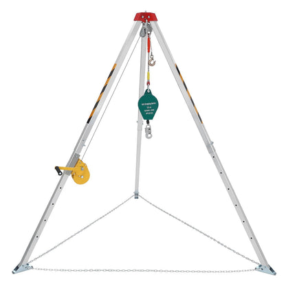 GarveeTech Confined Space Tripod Kit with 1200 LBS Lifting Winch and Fall Arrester, Sewer Rescue Tripod with Safety Self-Locking Device