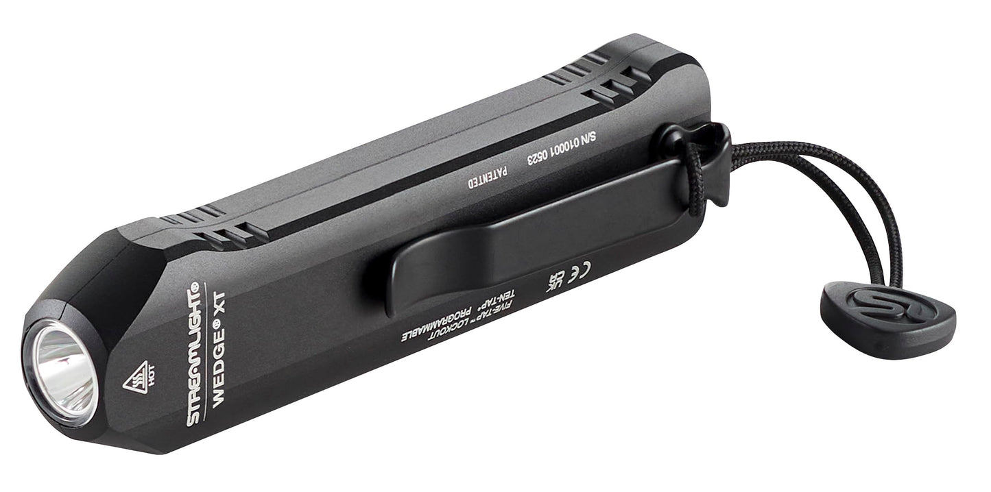 Streamlight 88812 Wedge XT 500-Lumen 1,900-Candela Flat Everyday Carry Flashlight, Includes USB-Cable and Pocket Lanyard, Black