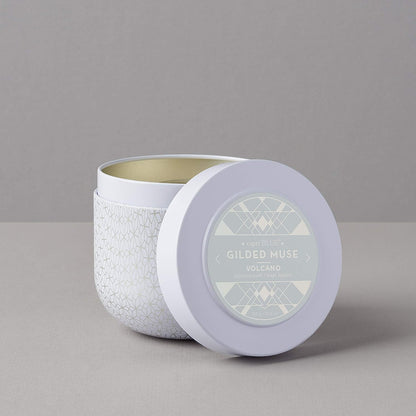 Capri Blue Scented Candle with Muse Tin Holder - Luxury Candles for Home Scented with Tropical Fruits & Sugared Citrus - Long Lasting Soy Wax Blend (Volcano, 12.5 Oz)