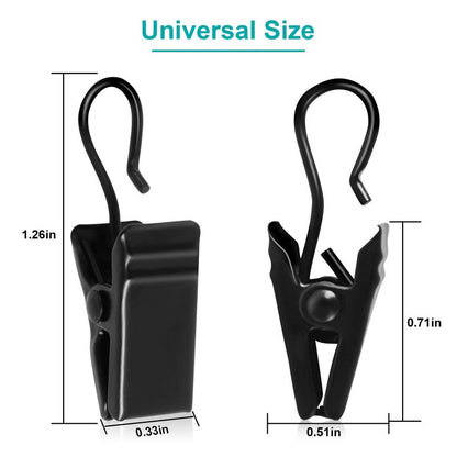 50 Pack Small Heavy-Duty Hook Clip Set Curtain Clips for Curtain Photos Home Decoration Art Craft Display Stand Hang Clip (Black)
