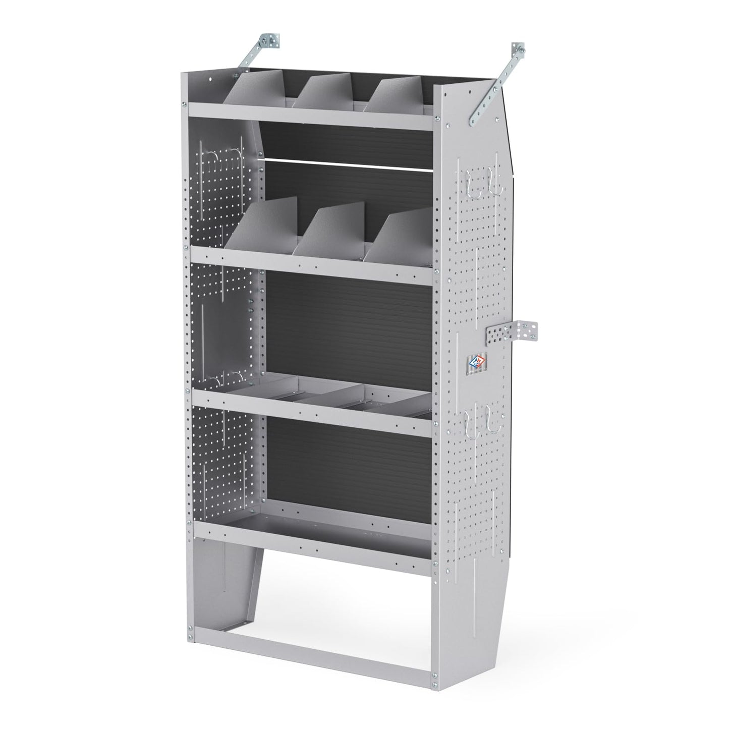 AA Products SH-6003 Steel Mid/High Roof Van Shelving Storage System Fits Transit, NV, Promaster and Sprinter, Van Shelving Units, 32''W x 60''H x 13''D