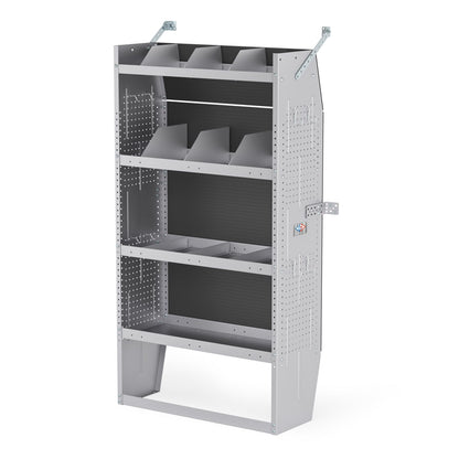 AA Products SH-6003 Steel Mid/High Roof Van Shelving Storage System Fits Transit, NV, Promaster and Sprinter, Van Shelving Units, 32''W x 60''H x 13''D