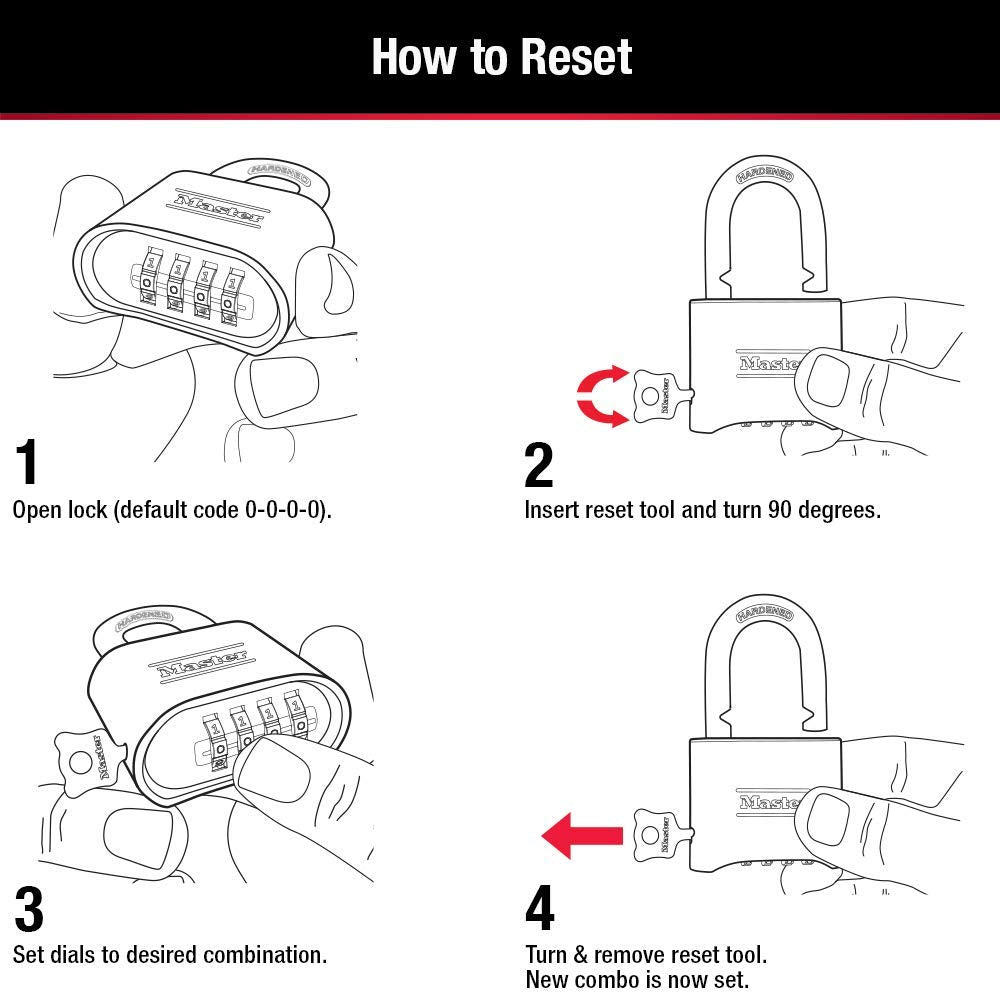 Master Lock Brass Combination Padlock for Indoor and Outdoor use with Resettable Combination for Gym Locker, Gate, Fence, or Shed Lock, 175D