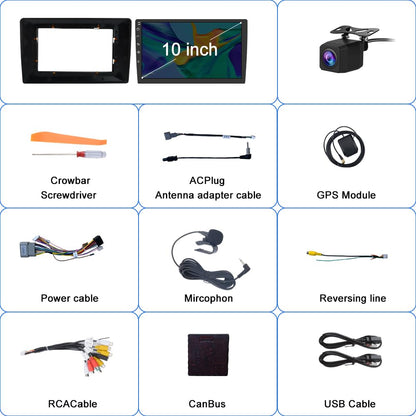 Car Stereo Radio for Jeep Wrangler JK 2007-2018 Dodge RAM 1500 Chrysler Compass Grand Cherokee, Android 13 2GB 64GB 10 Inch Touchscreen, Wireless CarPlay Android Auto, Backup Camera, FM AM WiFi RDS