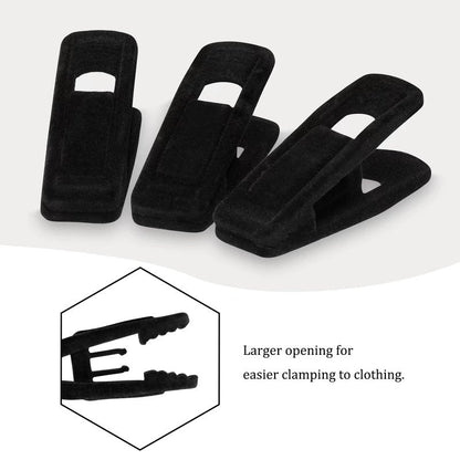 Tinfol Velvet Hanger Clips, 24 Pack Black Pants Hangers Clips, Large Opening Clothes Pin, Strong Finger Flocked Clip Perfect for Use with Slim-line Clothes Velvet Hanger