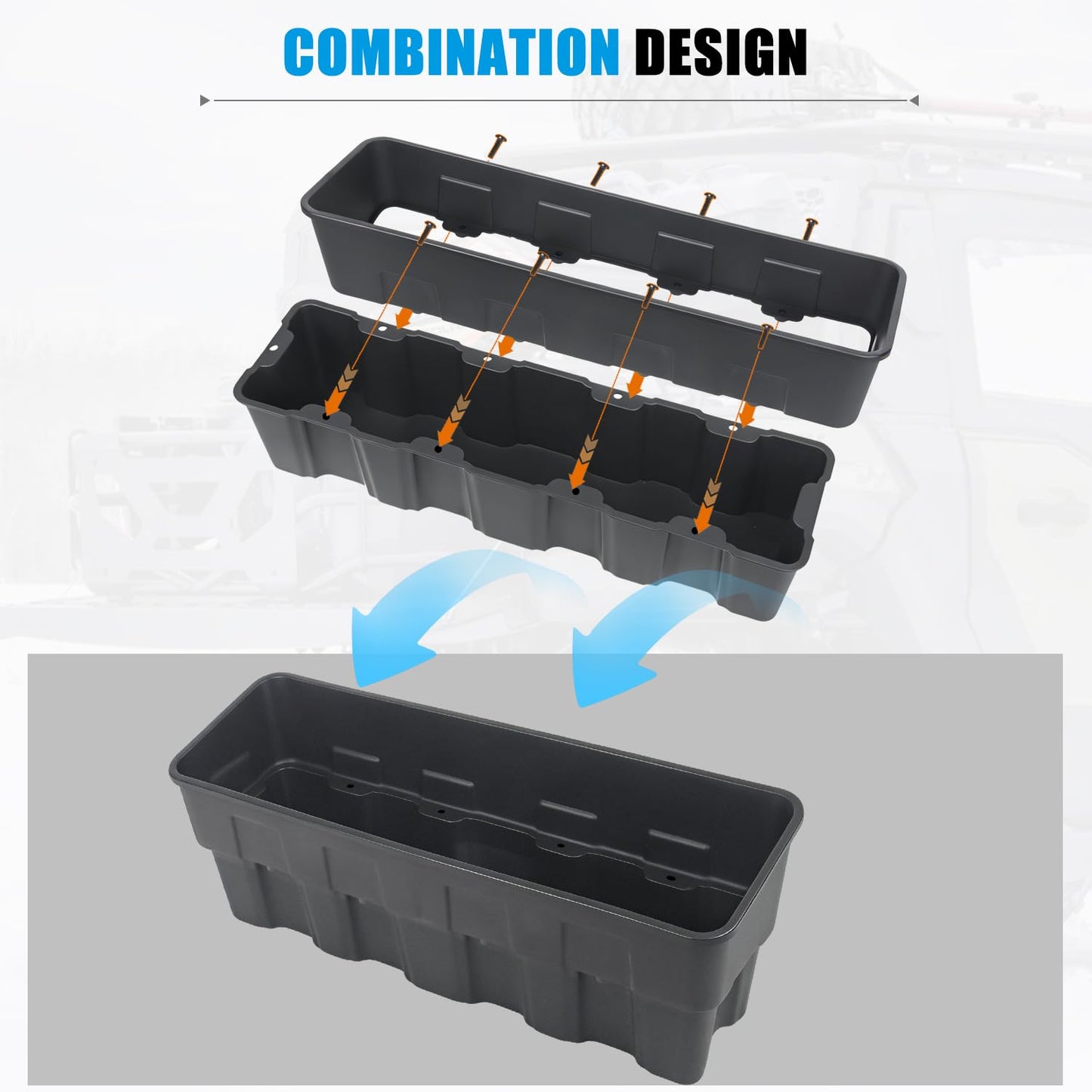 POYEACO Rear Underseat Storage Boxes Compatible with 2024-2026 Polaris XPEDITION XP 5/ ADV 5 Accessories, Under Seat Poly Combined Storage Bins Organizer Box 13L+13L (2PCS)