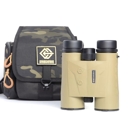 DINGSHIWEI Rangefinder Binoculars for Hunting, 1968 Yards Laser Rangefinder, 10x42 HD Optics, Fast 0.15s IP65 Waterproof ±0.5m for Golf, Bird Watching, Outdoor, Khaki