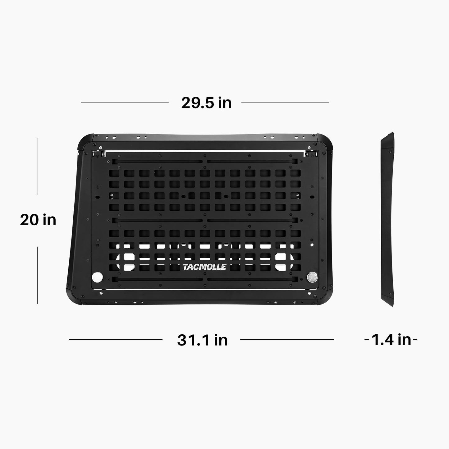 TACMOLLE Rear Side Window Worktable - Tactical MOLLE Panel for Gasoline Pack Recovery Traction Boards Shovel Mounts, Rear Window Protector Fits Jeep Wrangler JL 2018-2024, Passenger Side