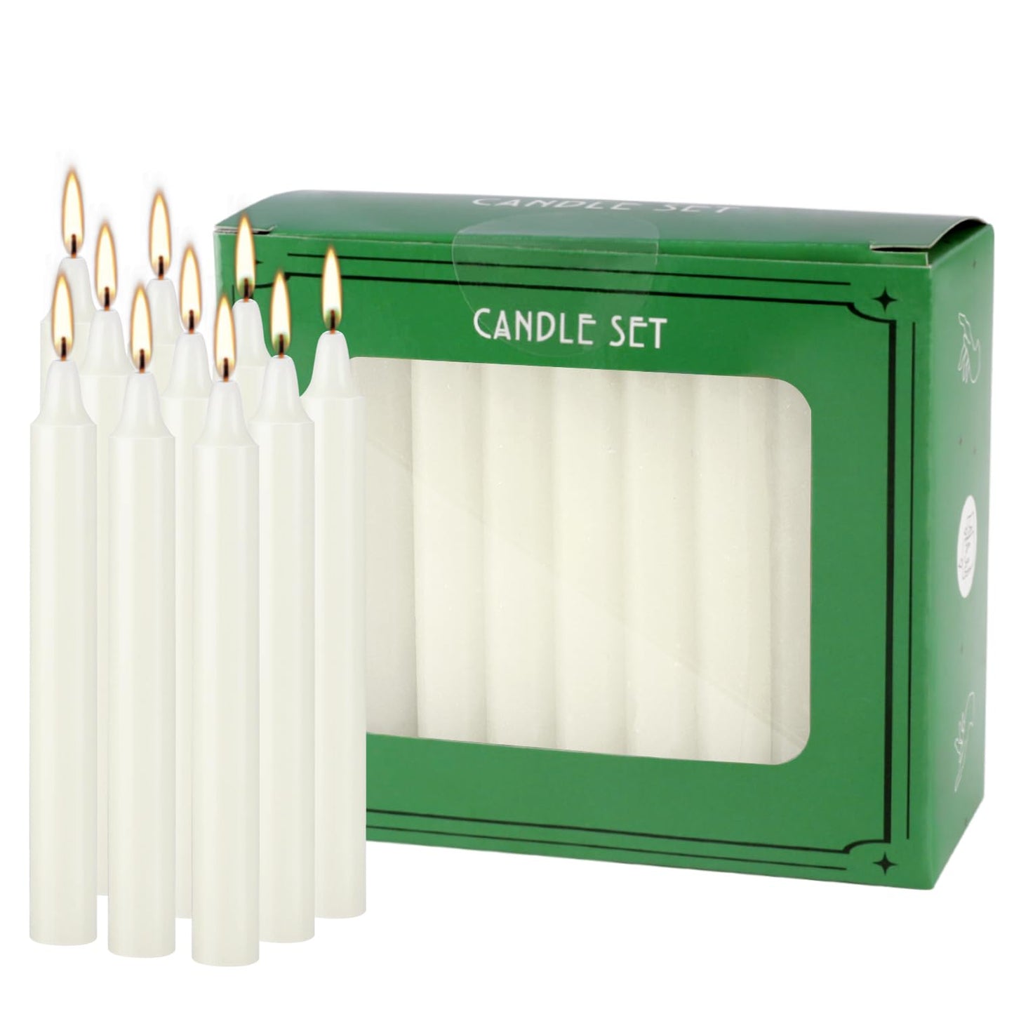 AYIQIW 4 Inch Tall 40 Pack Ivory Candles Mini Unscented Taper Candles for Christmas,Household, Wedding, Rituals, Prayer, Birthdays, Meditation, Altar,Party and Home Décor Candlesticks