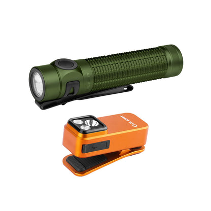 OLIGHT Baton4 Pro EDC Flashlight Rechargeable, 1600 Lumens Small Pocket Flash Light with Magnetic & USB-C Charging and Tail Switch Bundle with Oclip Pro 500 Lumens EDC Flashlight Clip-on Light